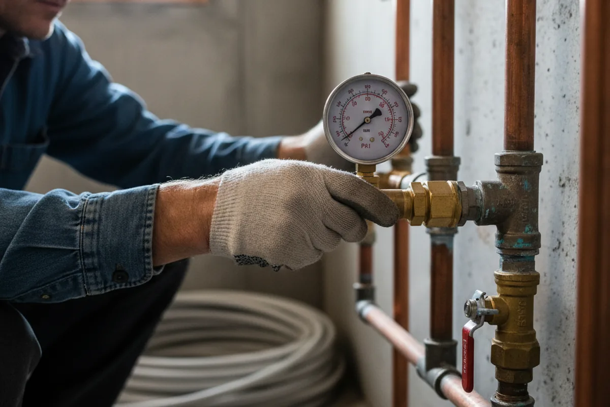 Pressure testing a repaired line during Water Line Repair in Cayce